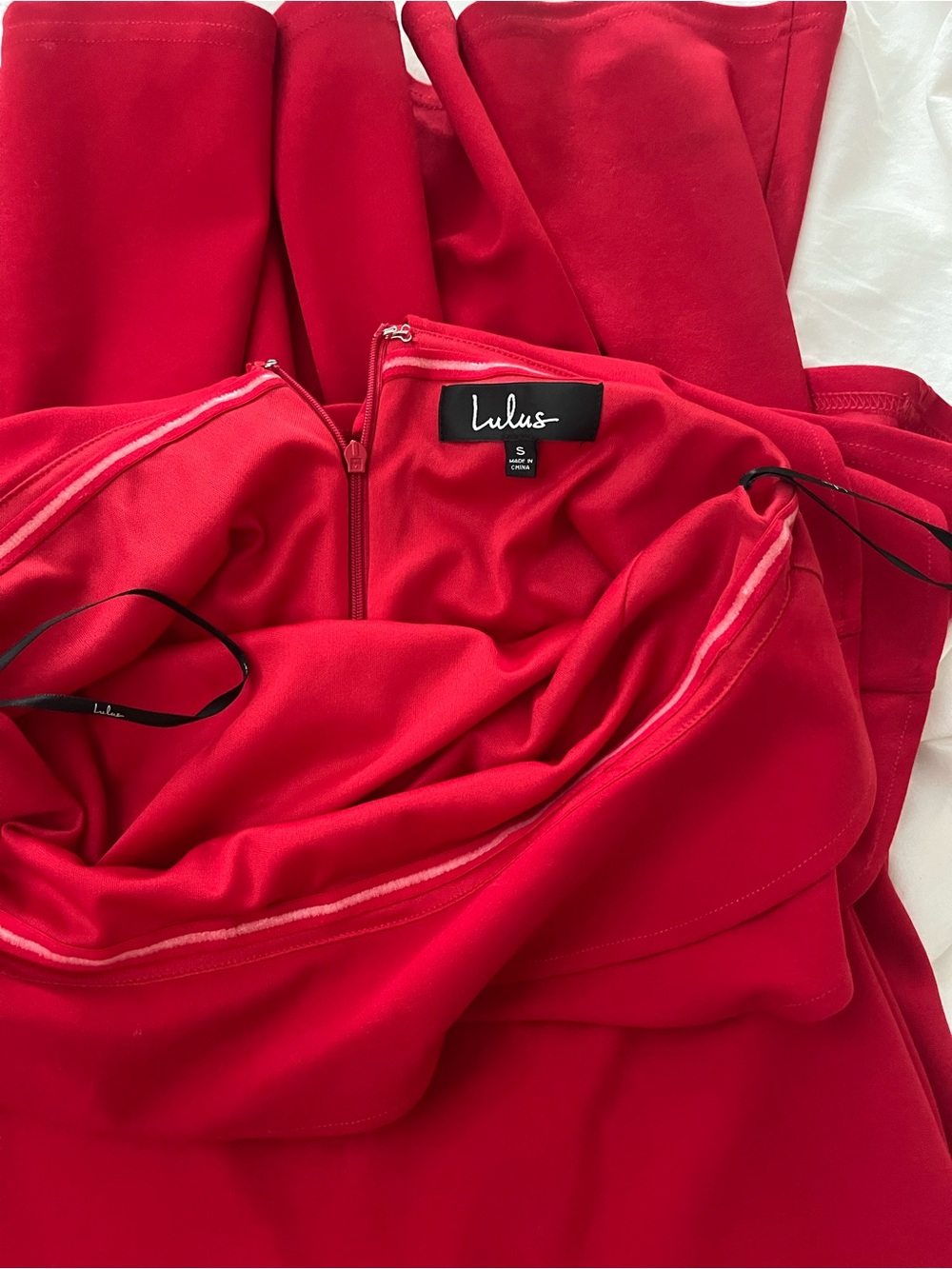 Lulu’s Red Off-Shoulder Ruffle Hem Dress - Picture 5 of 5